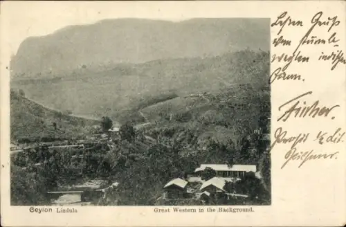 Ak  Lindula Ceylon Sri Lanka, Gesamtansicht