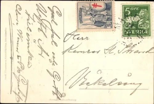 Künstler Ak Nyström, Jenny, Neujahr, Weihnachten, Zwerge vor einem Kessel