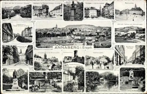 Ak Annaberg Buchholz im Erzgebirge, Verschiedene Ansichten von Annaberg, Erzgebirge, nansicht