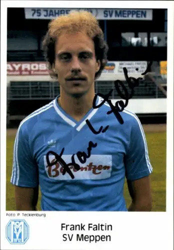 Autogrammkarte Fußballer Frank Faltin, SV Meppen, Autogramm