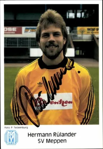 Autogrammkarte Fußballer Hermann Rülander, SV Meppen, Autogramm