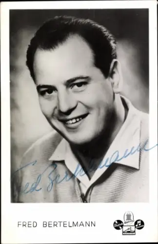 Autogrammkarte Sänger Fred Bertelmann, Portrait, Autogramm