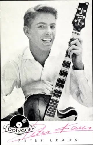 Autogrammkarte Sänger Peter Kraus, Portrait, Autogramm