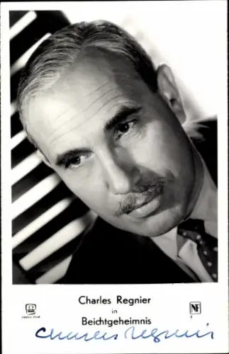 Ak Schauspieler Charles Regnier in Beichtgeheimnis, Portrait, Autogramm