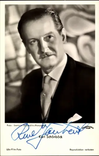 Ak Schauspieler Karl Schönböck, Portrait, Autogramm