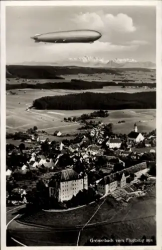 Ak Bad Grönenbach im Allgäu, Fliegeraufnahme, Zeppelin