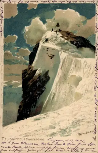 Künstler Ak Diemer, Zeno, Engelberg Kanton Obwalden Schweiz, Titlisgipfel