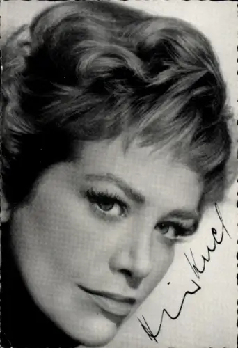 Ak Sängerin und Schauspielerin Hildegard Knef, Portrait, Autogramm