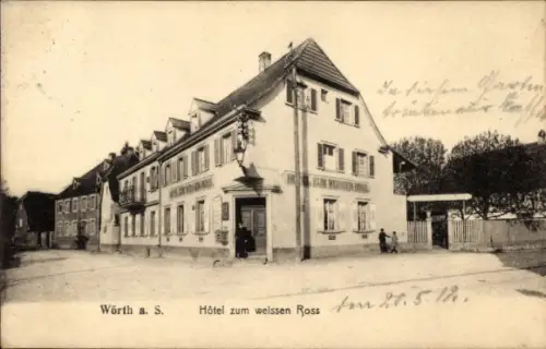 Ak Wœrth Wörth an der Sauer Elsass Bas Rhin, Hotel zum weißen Ross