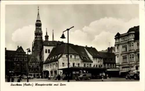 Ak Zwickau in Sachsen, Hauptmarkt, Dom