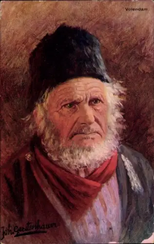 Künstler Ak Gerstenhauer, Johann Georg, Mann in Niederländischer Tracht, Volendam