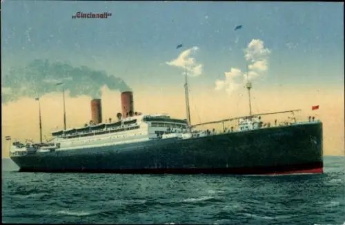 Künstler Ak Dampfschiff "Cincinnati" Passagierschiff im Nordatlantikdienst, Hapag