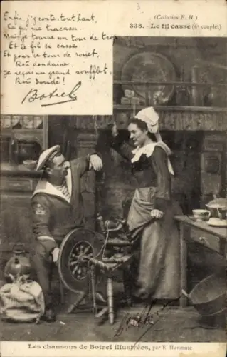 Lied Ak Les chansons de Botrel illustrees, Le fil cassé