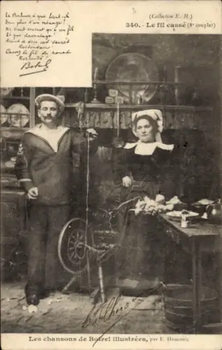 Lied Ak Les chansons de Botrel illustrees, Le fil cassé