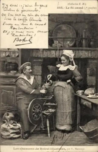 Lied Ak Les chansons de Botrel illustrees, Le fil cassé