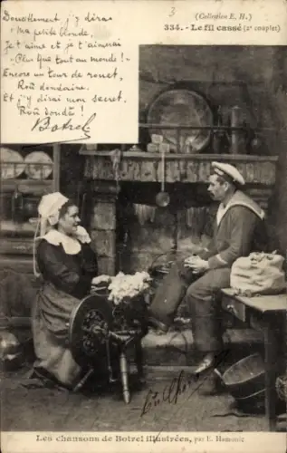 Lied Ak Les chansons de Botrel illustrees, Le fil cassé