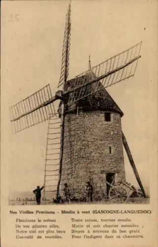 Ak Gascogne Languedoc, Windmühle