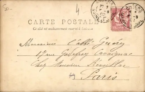 Ak Priester mit Musikinstrument, Ophikleide