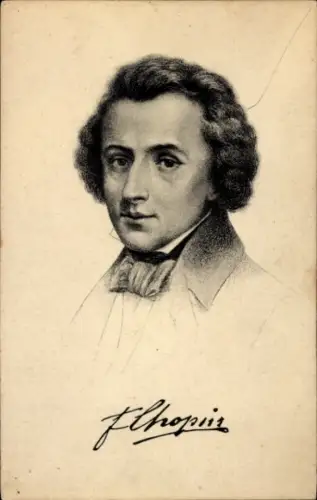 Ak Komponist Frédéric Chopin, Portrait