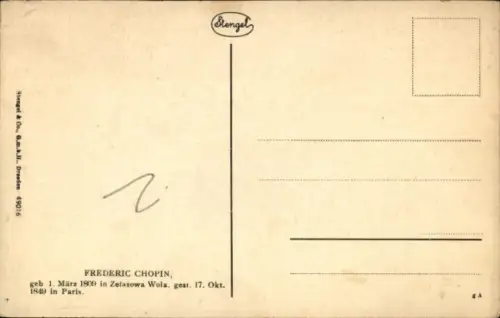 Ak Komponist Frédéric Chopin, Portrait