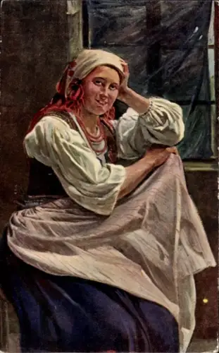 Künstler Ak Widzinowski, W., Wisla, Dziewczyna, Bäuerin in Tracht, Polen