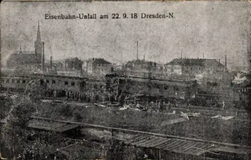 Ak Dresden, Eisenbahn-Unfall 1918