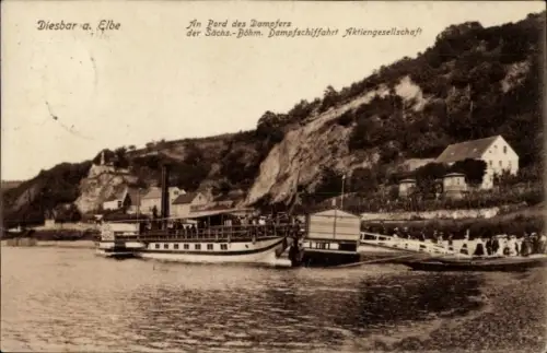 Ak Diesbar Seußlitz Nünchritz an der Elbe, Dampfer