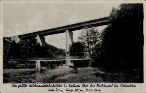 Ak Siebenlehn Großschirma, Reichsautobahnbrücke