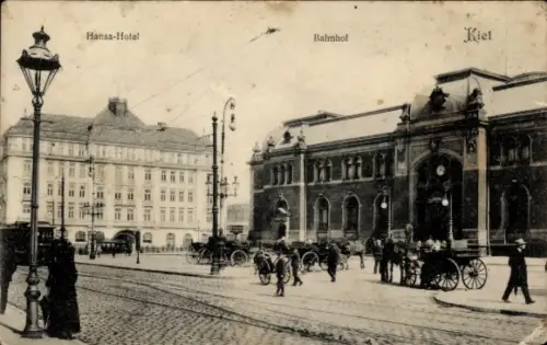 Ak Kiel, Hansa-Hotel, Bahnhof
