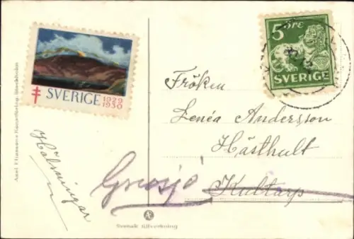 Künstler Ak Nyström, Jenny, Neujahr, Zwerge, Hufeisen