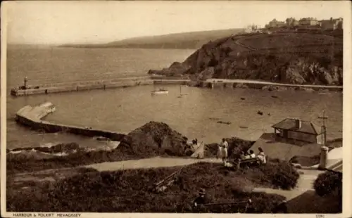 Ak Mevagissey Cornwall England, Hafenansicht
