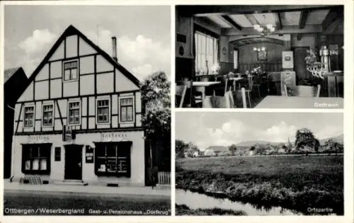 Ak Ottbergen Höxter an der Weser, Gasthaus Dorfkrug, Inh. Josef Bremer