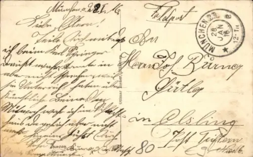 Ak München, Kriegskaserne, Max-Gymnasium