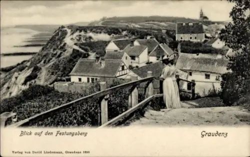 Ak Grudziądz Graudenz Westpreußen, Blick auf den Festungsberg,  Verlag von David Lindemann, 1698
