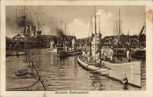 Ak Deutsches U Boot, 7, Kriegsschiffe, Seeleute