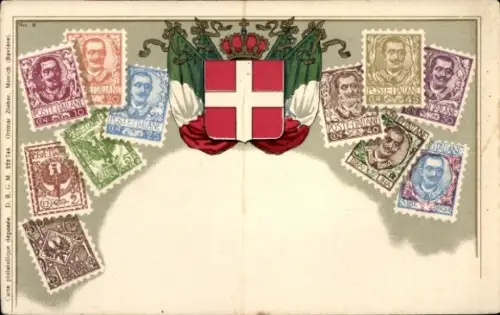 Briefmarken Litho Italien, Poste Italiane, Vittorio Emanuele III., Zieher