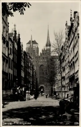 Foto Ak Gdańsk Danzig, Blick in die Frauengasse, Kirche