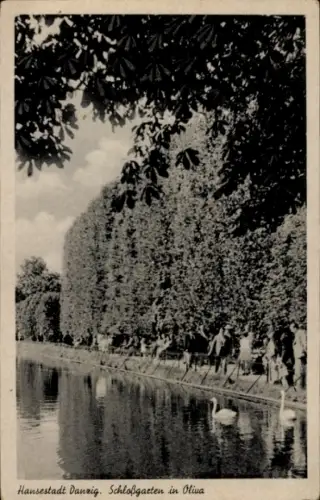 Ak Oliva Gdańsk Danzig, Schlossgartenidyll