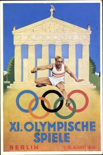 Künstler Ak XI. Olympische Spiele Berlin 1936, Hürdenläufer, Österreichischer Olympiafond