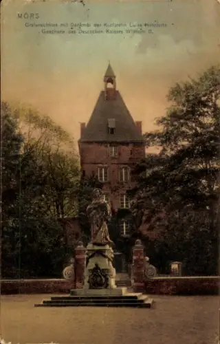 Ak Mors Dänemark, Grafenschloss, Denkmal der Kurfürstin Luise Henriette, Geschenk von Wilhelm II.