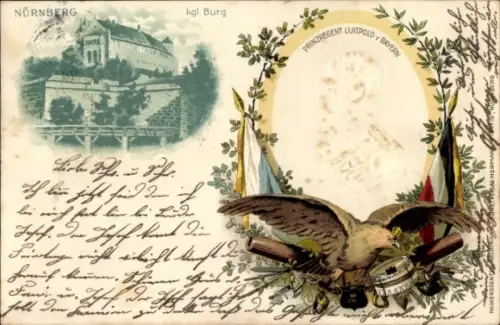 Präge Litho Prinzregent Luitpold von Bayern, Adler, Der Zwietracht eiserner Erwürger