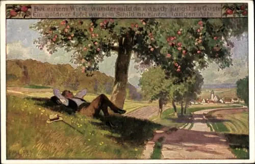 Lied Künstler Ak Hey, Paul, Bei einem Wirte wundermild, Volksliederkarte Nr. 53