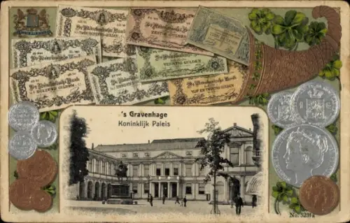 Präge Passepartout Ak 's Gravenhage Den Haag Zuid-Holland, Koninklijk Paleis