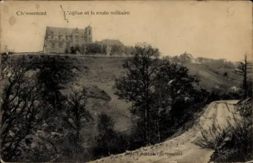 Ak Chèvremont Chaudfontaine Wallonien Lüttich, l'eglise et la route militaire