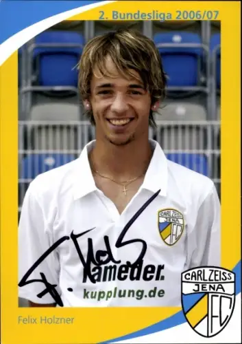 Autogrammkarte Fußballer Felix Holzner, FC Carl Zeiss Jena, Autogramm