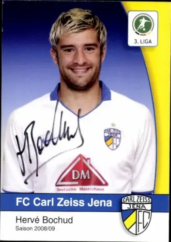 Autogrammkarte Fußballer Hervé Bochud, FC Carl Zeiss Jena, Autogramm