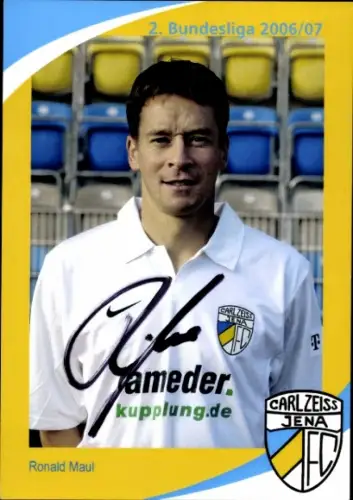 Autogrammkarte Fußballer Ronald Maul, FC Carl Zeiss Jena, Autogramm