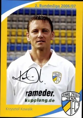 Autogrammkarte Fußballer Krzysztof Kowalik, FC Carl Zeiss Jena, Autogramm