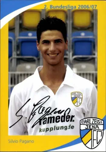 Autogrammkarte Fußballer Silvio Pagano, FC Carl Zeiss Jena, Autogramm