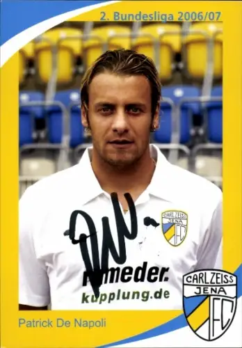 Autogrammkarte Fußballer Patrick De Napoli, FC Carl Zeiss Jena, Autogramm